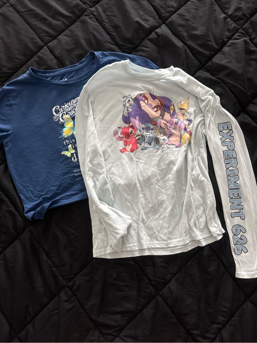 {DISNEY} Women’s Long Sleeve Top and Crop Top Tee Bundle - Large - 2 pack